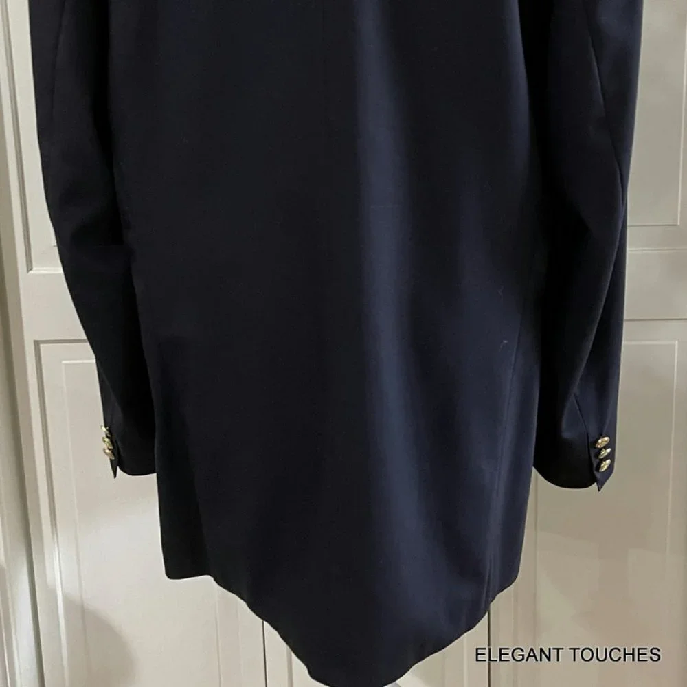 Ferrini Navy Wool Blazer Mens 46L Vintage Sports Coat Blue Single Breast - Picture 5 of 10